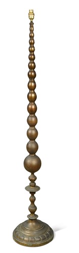 Lot 488 - A brass standard lamp, 20th century