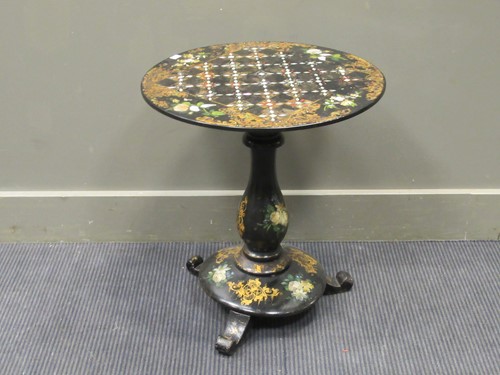 Lot 529 - A 19th century ebonised occasional table,...