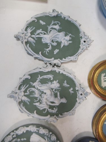 Lot 45 - A collection of Wedgwood jasperware plaques;...