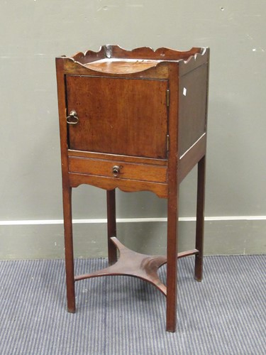 Lot 456 - A 19th century mahogany tray topped bedside...