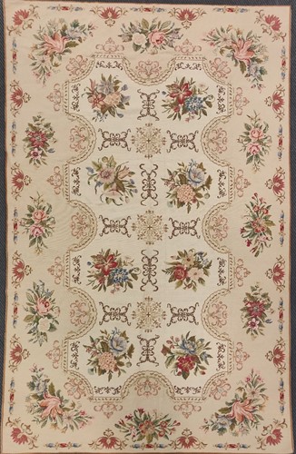 Lot 136 - A 20th century tent-stitch / gross pointe...