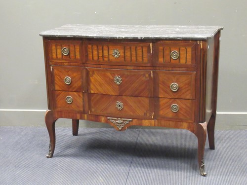 Lot 473 - A French transitional style kingwood commode,...