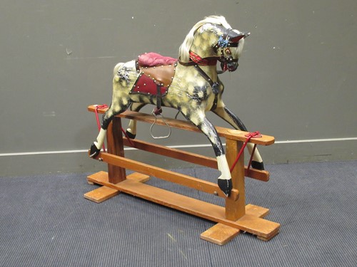 Lot 508 - A Victorian style painted rocking horse, 99 x...