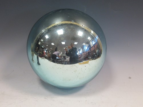 Lot 19 - A large aquamarine coloured witch's ball, 25cm...