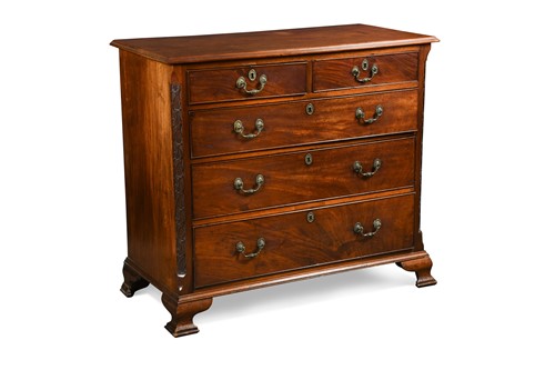 Lot 355 - A mahogany chest of drawers, mid-18th century