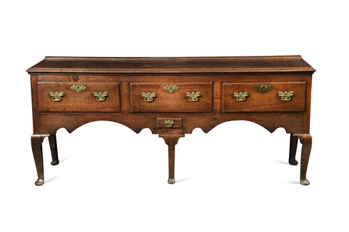 Lot 259 - An oak and elm dresser base, 18th century