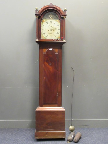 Lot 584 - An eight day mahogany long case clock, 19th century