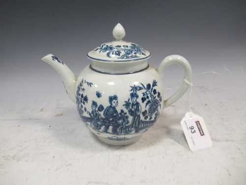 Lot 93 - An 18th century Worcester teapot and cover,...