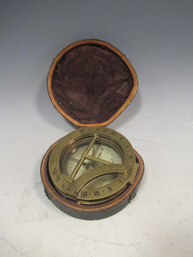 Lot 89 - A 19th century brass compass by Adie & Son...