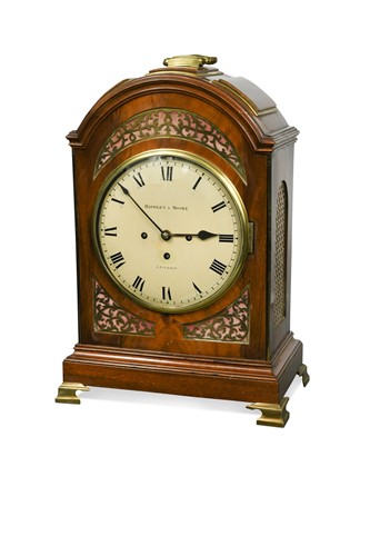 Lot 358 - A late George III mahogany chiming table clock, circa 1820