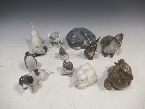 Lot 100 - Various Royal Copenhagen ceramic animals,...