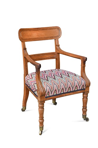 Lot 395 - A William IV mahogany desk chair