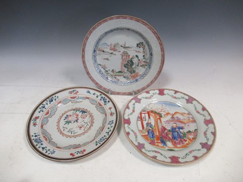 Lot 2 - Three 18th/19th century plates, one with a...