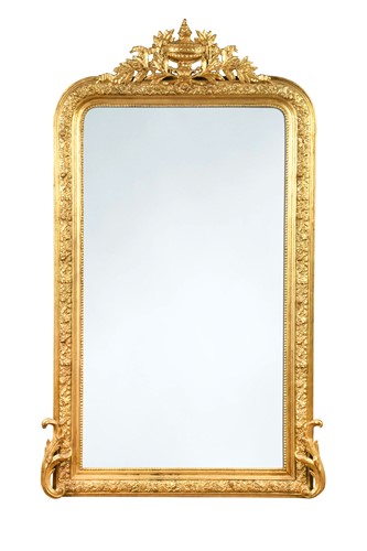 Lot 534 - A French Empire style giltwood overmantel mirror, 19th century