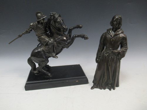 Lot 62 - A bronzed figure of a Catholic monk, 28cm high;...