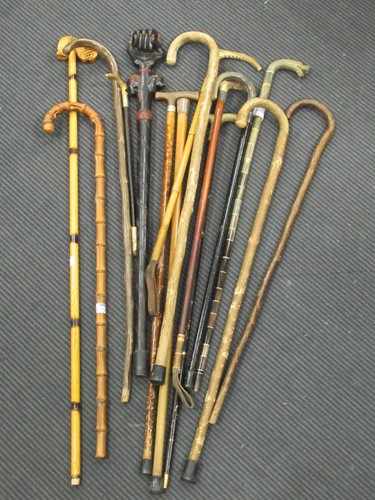 Lot 112 - A large collection of various walking sticks