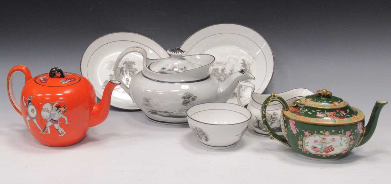Lot 29 - A 19th century Prattware teapot, a Mason's...