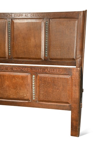 Lot 146 - An Arts & Crafts panelled double bed
