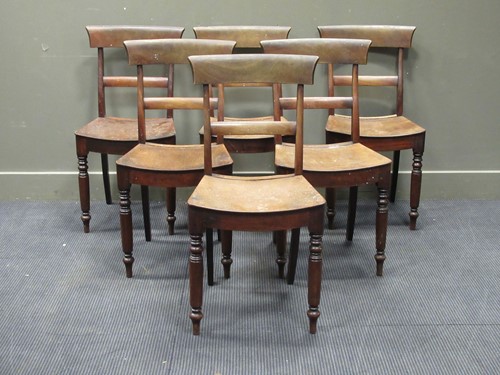 Lot 474 - A set of six 19th century mahogany bar back...