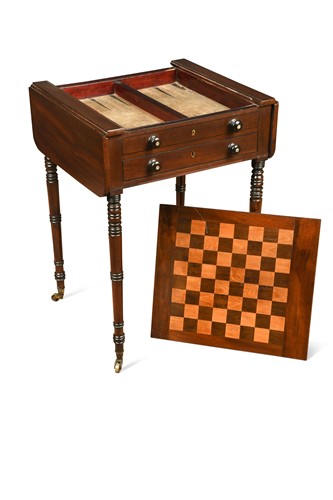 Lot 500 - A Regency mahogany games-top Pembroke table