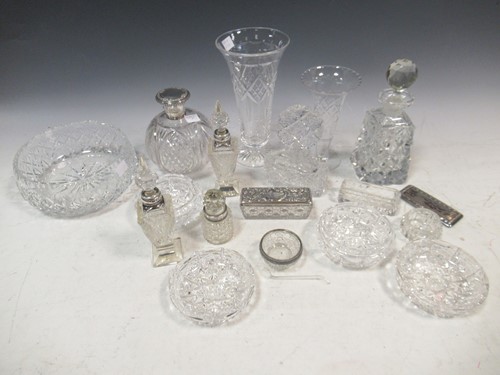 Lot 153 - Collection of cut glass ware, including silver...