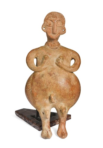 Lot 672 - An Amlash pottery female figure, Iranian 1st millennium BC style