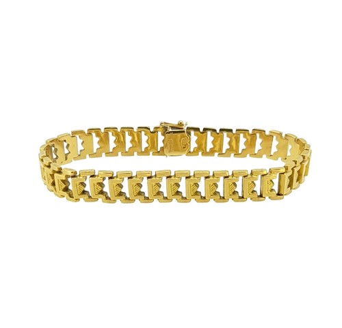 Lot 232 - A late 20th century 18ct gold bracelet