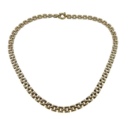 Lot 53 - A 9ct gold brick link collarette necklace