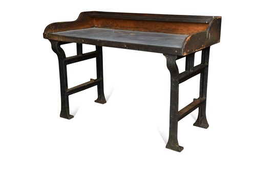 Lot 718 - A zinc top preparation table, 20th century