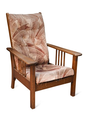 Lot 162 - An Art Deco oak reclining armchair