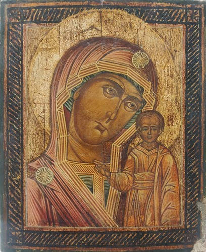 Lot 137 - A late 19th century Russian icon on panel