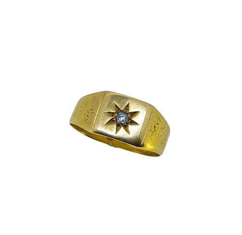 Lot 54 - An early 20th century 18ct gold diamond set signet ring