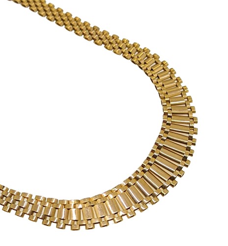 Lot 151 - A 9ct gold collarette necklace