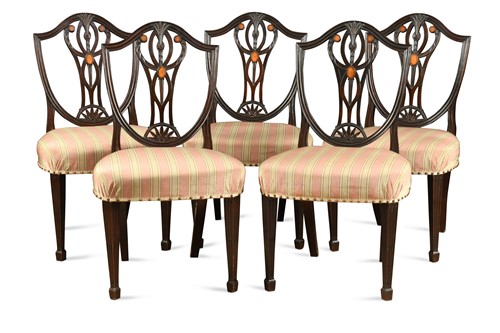 Lot 467 - A set of five George III Hepplewhite style...