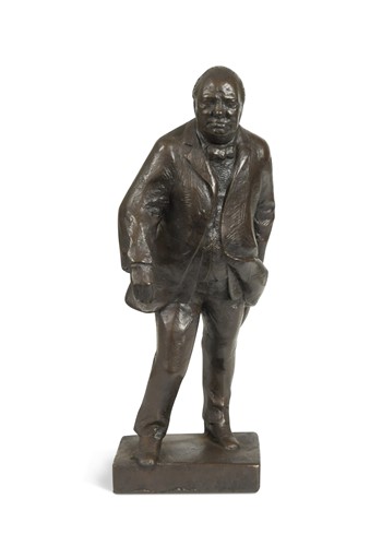 Lot 80 - Franta Belsky (1921-2000), a bronzed resin figure of Winston Churchill