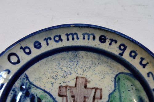 Lot 46 - Anton Lang (1875-1938), an Oberammergau pottery plate, 1922