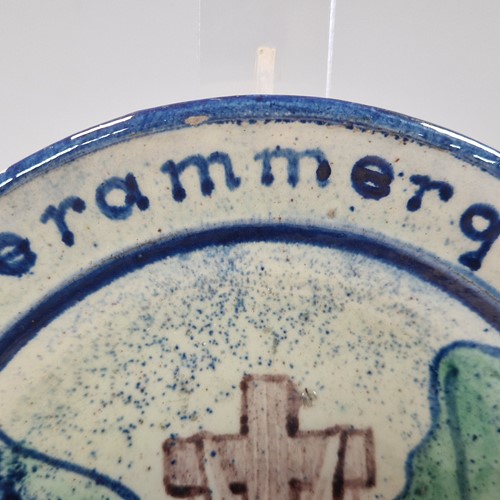 Lot 46 - Anton Lang (1875-1938), an Oberammergau pottery plate, 1922