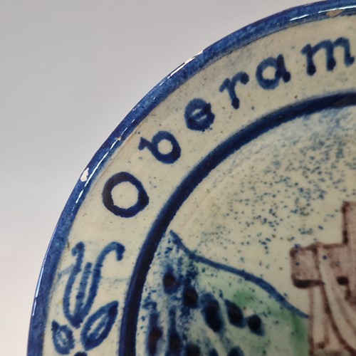 Lot 46 - Anton Lang (1875-1938), an Oberammergau pottery plate, 1922