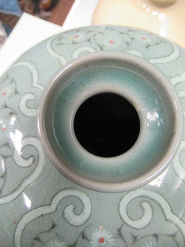 Lot 18 - A Meiping shape porcelain vase and another...