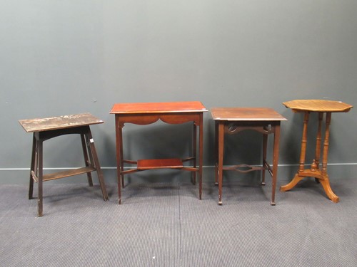 Lot 461 - An Art Nouveau oak occasional table 66 x 56 x...
