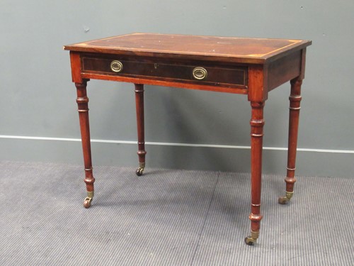 Lot 454 - A late 19th century inlaid mahogany side table...