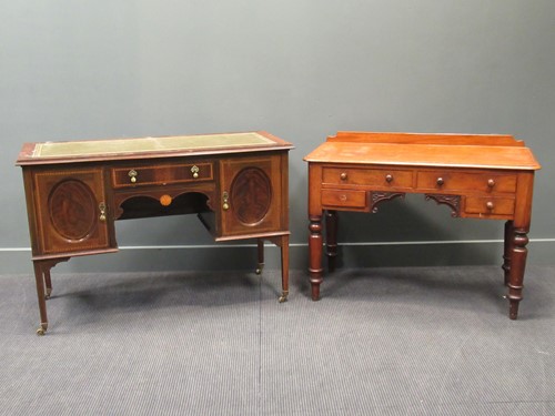 Lot 378 - A Victorian mahogany kneehole dressing table...
