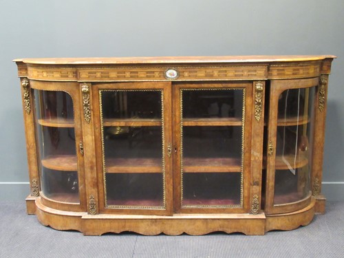 Lot 436 - A Victorian walnut and inlaid breakfront...