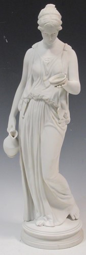Lot 53 - A Parian figure of Hebe the cup bearer, After...