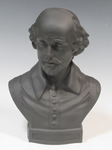 Lot 13 - A Wedgwood basalt figure of Shakespeare, 26cm...