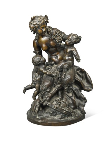 Lot 569 - After Clodion, a French bronze Bacchic figure group, 19th century