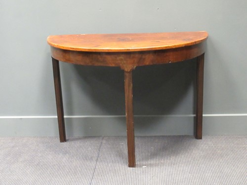 Lot 462 - A mahogany demi-lune table side table, 71 x...