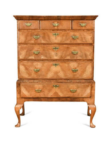 Lot 350 - A walnut chest on stand, 18th century