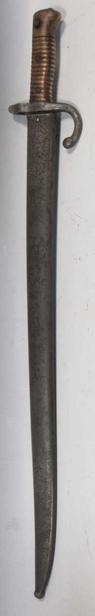 Lot 76 - A French M1866 Chassepot rifle sword bayonet