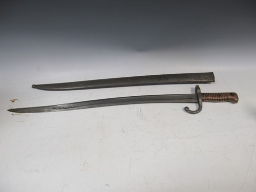 Lot 76 - A French M1866 Chassepot rifle sword bayonet